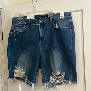 Judy Blue Distressed Blue Jean Shorts NWT